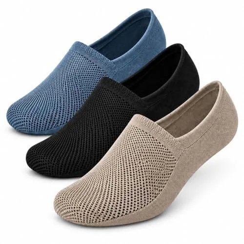 Loafer Socks for Men, Cotton No Show Low Cut Socks with Anti at ₹359