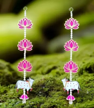 BENAVJI Pres Handmade MDF Wooden Lotus with Cow Door Tor at ₹199