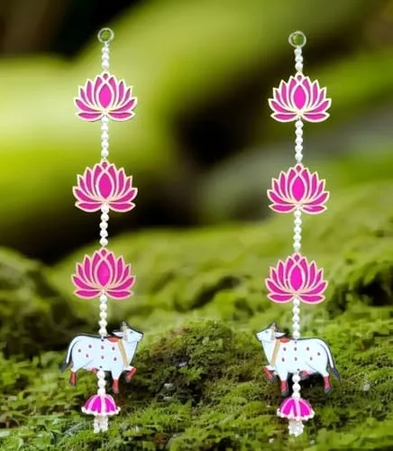 BENAVJI Pres Handmade MDF Wooden Lotus with Cow Door Tor at ₹199
