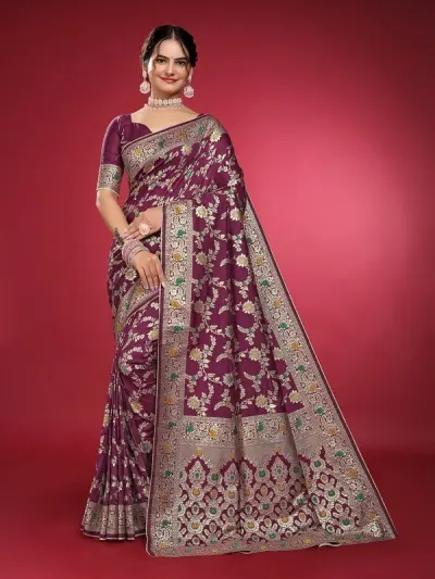 Embellished Banarasi Silk Saree at ₹498