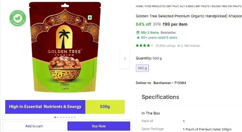 Khajoor (500 gm) at ₹99