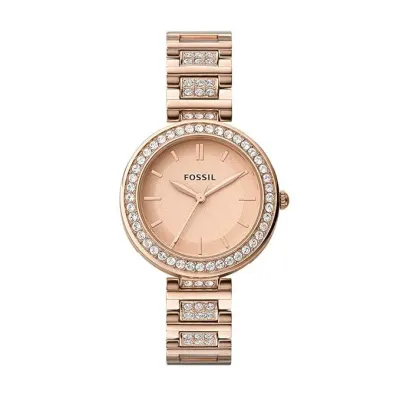 Fossil Stainless Steel Women Karli Rose Gold Dial Analog Watch at ₹6,102