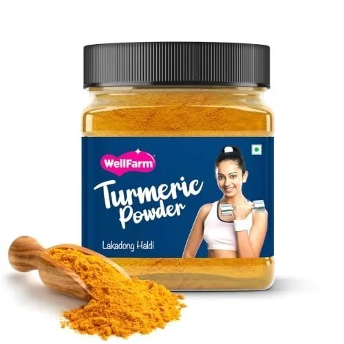 WellFarm Lakadong Turmeric Powder From Meghalaya, Organic Haldi Powder, High Curcumin Turmeric Powder, 200gm at ₹97
