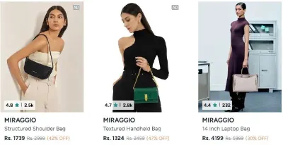 MIRAGGIO EXCLUSIVE SALE – ONLY ON MYNTRA! – Upto 45% OFF on ALL Styles