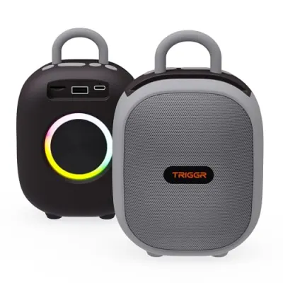 TRIGGR Roar 12 Portable Bluetooth Speaker, 12W Deep Bass, 8H Playtime, Type-C Fast Charging, BT v5.3, TWS Stereo Pairing, FM Radio, USB/SD C at ₹729