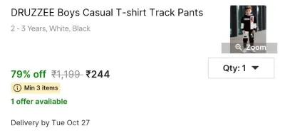 DRUZZEE Boys Casual T-shirt Track Pants at ₹244