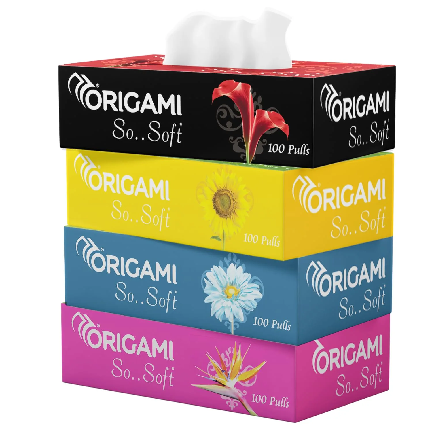 GRAB : Origami 2 Ply So Soft Facial Tissues (100 Pulls x 4 Pack) at ₹149