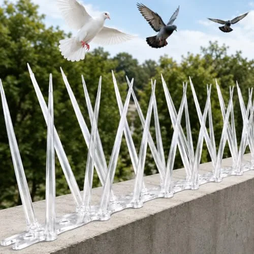 BENAVJI Anti Bird Spikes for Pigeons Pack of 10 Transparent Polycarbonate Bird Deterrent Spikes, UV Resistant & Weatherproof, Easy Install f at ₹251