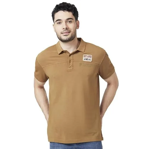 Spykar Men's Slim Fit Polo Neck Half Sleeve Printed Casual T-Shirt at ₹279