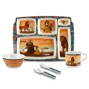 CELLO Kidzbee Melamine Pentameal Meal Set for Kids 5 Pieces Orange | Attractive Lion King Design, Non-Toxic Dishwasher Safe Compartments Pla at ₹380