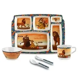 CELLO Kidzbee Melamine Pentameal Meal Set for Kids 5 Pieces Orange | Attractive Lion King Design, Non-Toxic Dishwasher Safe Compartments Pla at ₹380