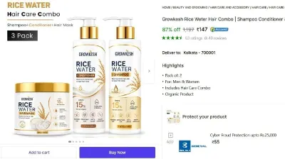 Growkesh Rice Water Hair Combo at ₹147