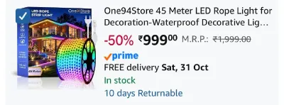 45 Meter LED Rope Light at ₹999