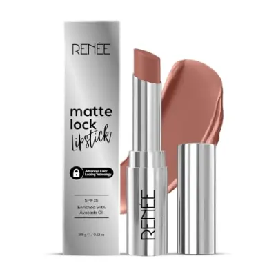 RENEE Matte Lock Lipstick - Jazz, Moisturizing, Long Lasting at ₹89