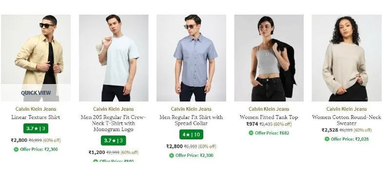 Upto 70% Off On Calvin Klein Clothing