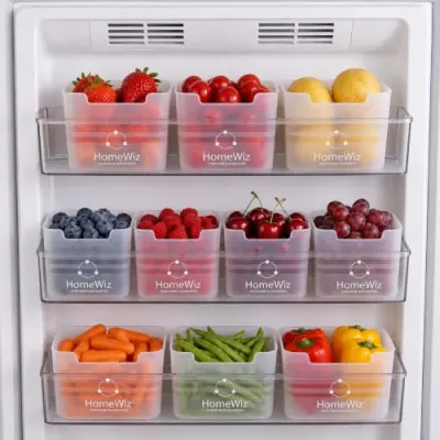 HomeWiz Fridge Storage Containers 850ml x10| Storage Container Set | Fridge Organiser Storage Boxes | Food Grade BPA-Free Plastic Containers at ₹149