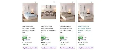 Flat 81% Off On Raymond Bedsheets