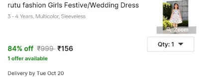 rutu fashion Girls Festive/Wedding Dress at ₹156