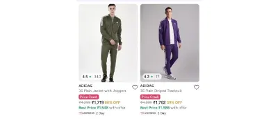 Adidas Tracksuits at ₹1,762