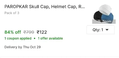 PAROPKAR Skull Cap, Helmet Cap at ₹122