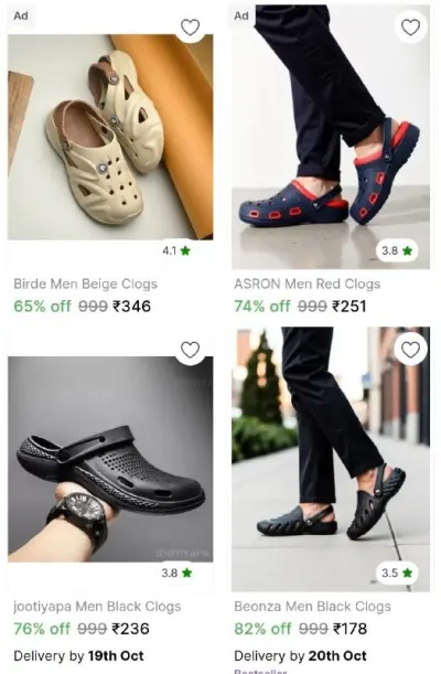 Flat 76% Off on Mens Premium Clogs