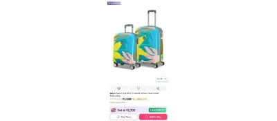 Safari Aurum Set Of 2 Printed 8-Wheel Hard-Sided Trolley Bag at ₹3,099