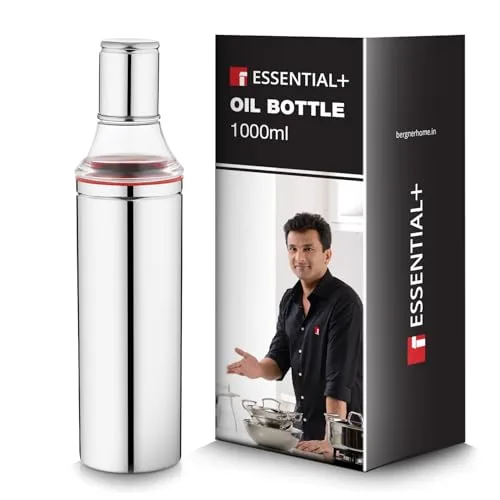 Esial Plus Stainless Steel Oil Bottle for Kitchen 1000ml, Oil Dispenser Bottle with Cap, Durable, Precise Pouring, Easy to Refill and Flow,  at ₹231