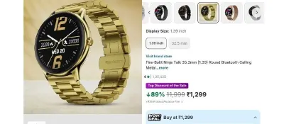 Fire-Boltt Ninja Talk 35.3mm (1.39) Round Bluetooth Calling Smartwatch at ₹1,299