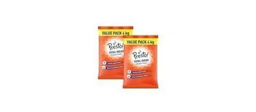 Presto Detergent Powder, 8Kg at ₹609