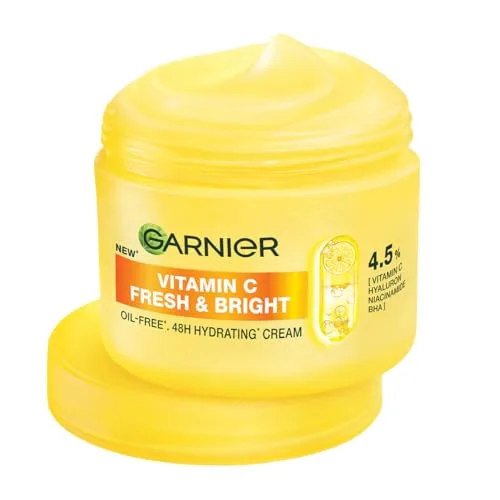 Garnier Fresh & Bright Vitamin C Gel Face Moisturizer Cream, 90ml at ₹318