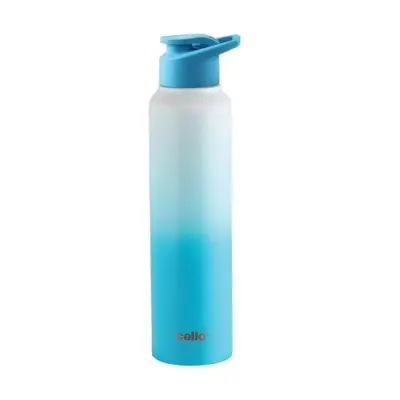 CELLO Aqua Pro Max Stainless Steel Water Bottle 1000 ml White & Blue | ISI Certified Single Wall Rust & Leakproof Fridge Safe Stylish Easy G at ₹195