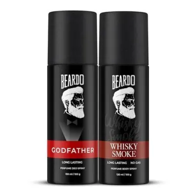 Beardo Godfather & Whisky Smoke Perfume Body Spray Combo (Set of 2) Citrus Aromatic Spicy | Deodorant | Deo For Men | Long Lasting Perfume|  at ₹175