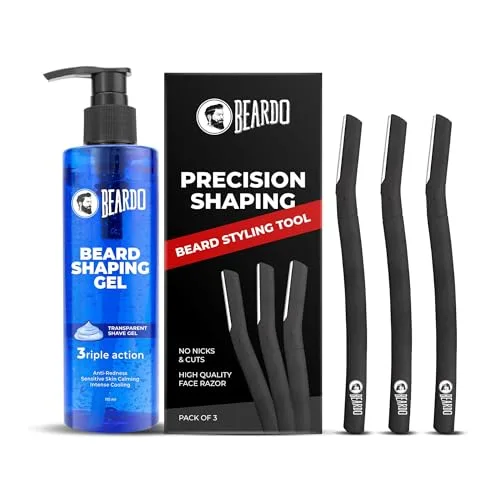 Beard Styling Tool & Beard Shaping Gel 110ml | Shaving gel with Anti-Redness, Calming, Intense Cooling | Suitable for Sensitive Skin | Reusa at ₹241