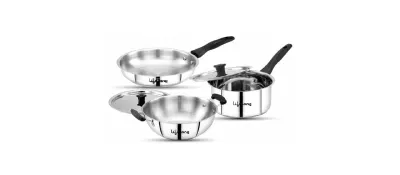 Lifelong 5 Piece Stainless Steel Cookware Set at ₹1,199