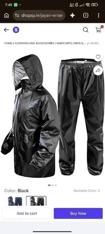 JAYAN ENTERPRISES Solid Men Raincoat at ₹253