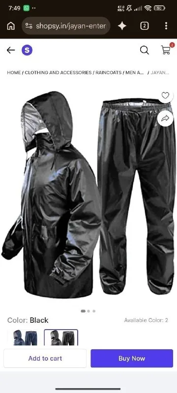 JAYAN ENTERPRISES Solid Men Raincoat at ₹253