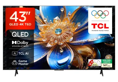 TCL (43 inches) 4K Ultra HD Smart QLED Google TV at ₹26,490