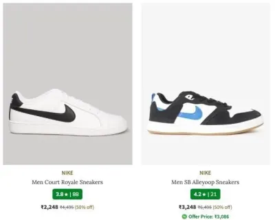 NIKE D2C Sneakers at minimum 50% Discount