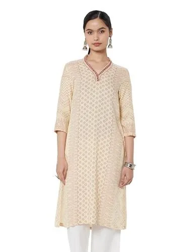 BIBA Rayon Printed Regular Casual Kurtas at ₹399