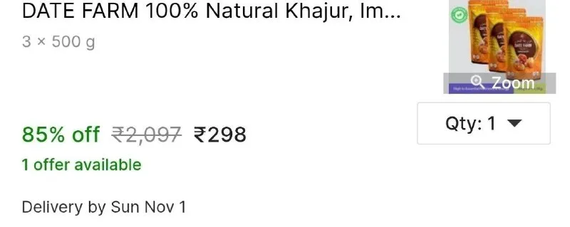 DATE FARM 100% Natural Khajur, Immunity, Arabian Wet Dates at ₹298