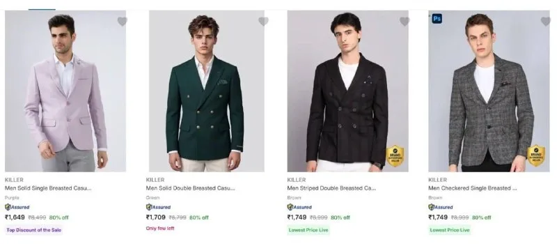 Loot Killer Blazers Flat 80% Off + 10% Icici/Axis Off