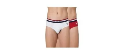 U.S. Polo ASSN. Mens Cotton Stretch Underwear Brief -Pack of 2 at ₹338