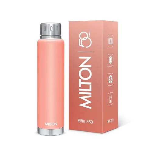 Milton Elfin Thermosteel 750 ml Water Bottle, 24 Hr Hot and Cold I Leak Proof Lid, ISI Certified I Vacuum Insulated I for Office, Gym, Schoo at ₹568