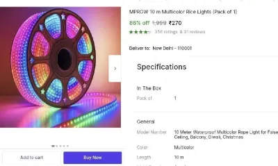 10m Fairy Lights at ₹270