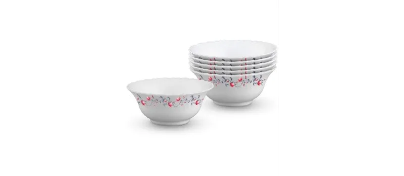 Larah by BOROSIL Opalware Veg Bowl - White, (300ml) at ₹296