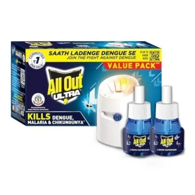 All Out Ultra Mosquito Repellant Combi Pack (Machine + 2 Refills) | Kills Dengue Mosquitoes, Pack Of 1 at ₹165