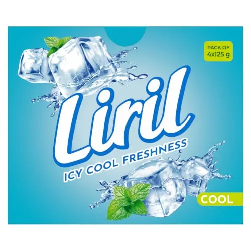 Liril Cool Bathing Bar | Feel the Burst of Icy Freshness | Pack of 4 (4X 125g) at ₹117