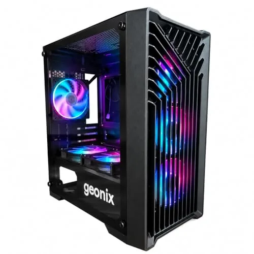 Geonix Hydra Gaming PC Cabinet, 6 Pre-Installed ARGB Fans, Black at ₹2,899