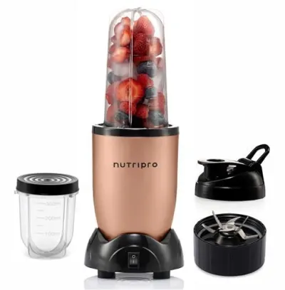 NutriPro Juicer Mixer Grinder - Smoothie Maker - 500 Watts (2 Jars & 1 Blade, Silver) - 2 Year Warranty at ₹1,399