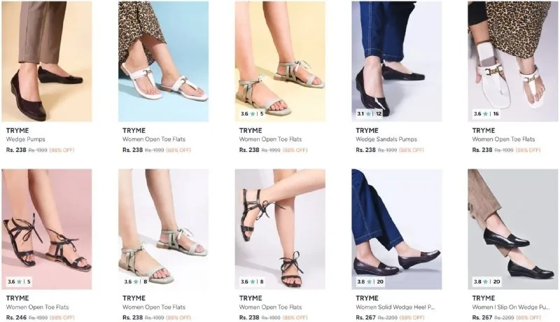 TRYME Women Footwear from ₹238